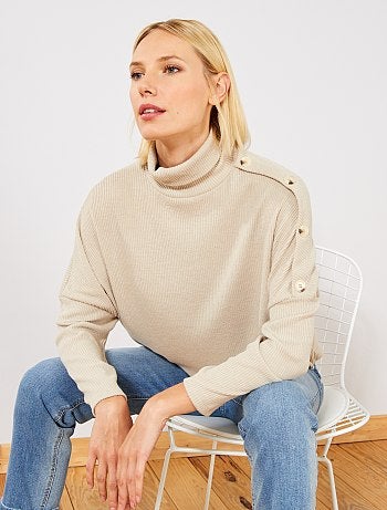 Camisola com gola subida - Kiabi