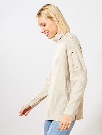 Camisola com gola subida - Kiabi