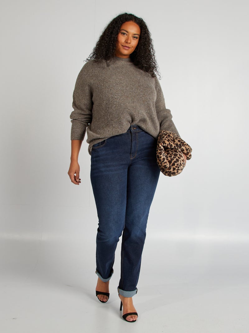 Camisola com gola subida CASTANHO - Kiabi