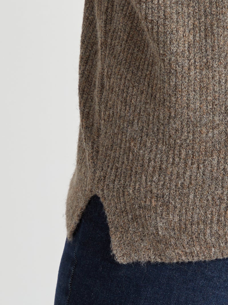 Camisola com gola subida CASTANHO - Kiabi