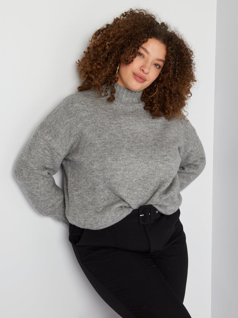 Camisola com gola subida CINZA - Kiabi