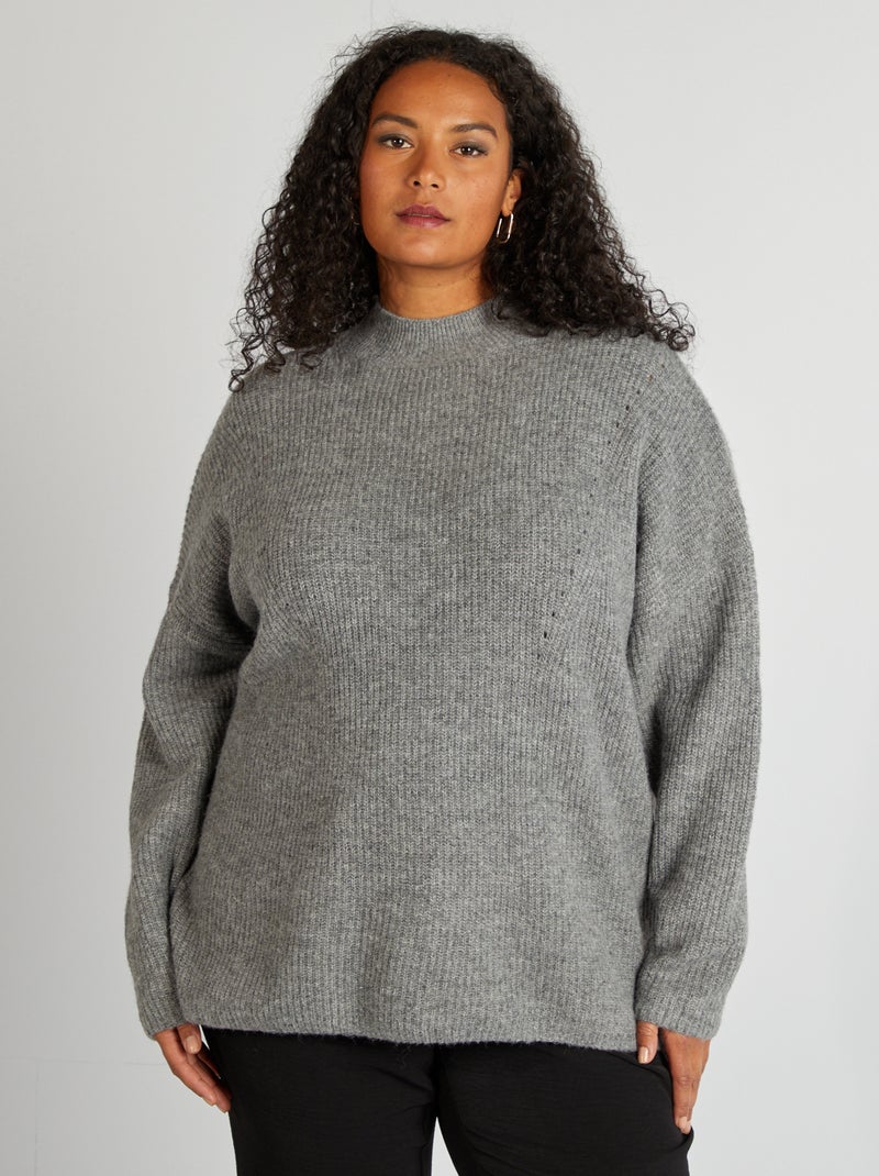 Camisola com gola subida CINZA - Kiabi