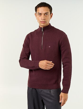 Camisola com gola subida e fecho