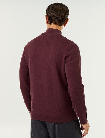Camisola com gola subida e fecho