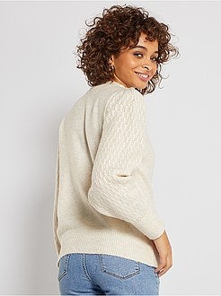 Camisola com gola subida perfurada - Kiabi