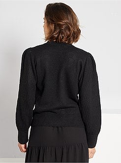 Camisola com gola subida perfurada - Kiabi