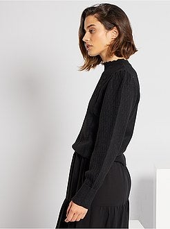 Camisola com gola subida perfurada - Kiabi