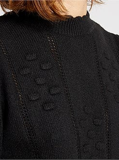 Camisola com gola subida perfurada - Kiabi