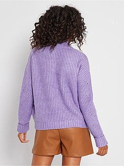 Camisola com gola subida perfurada - Kiabi