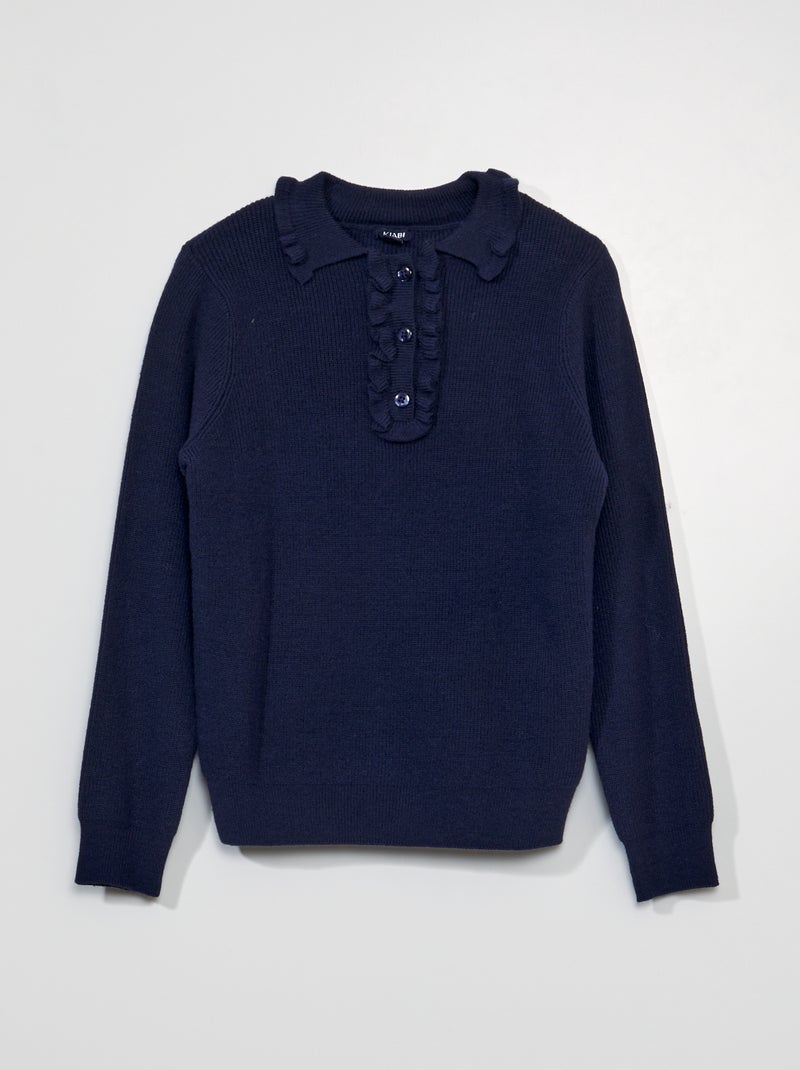 Camisola com gola subida PRETO - Kiabi