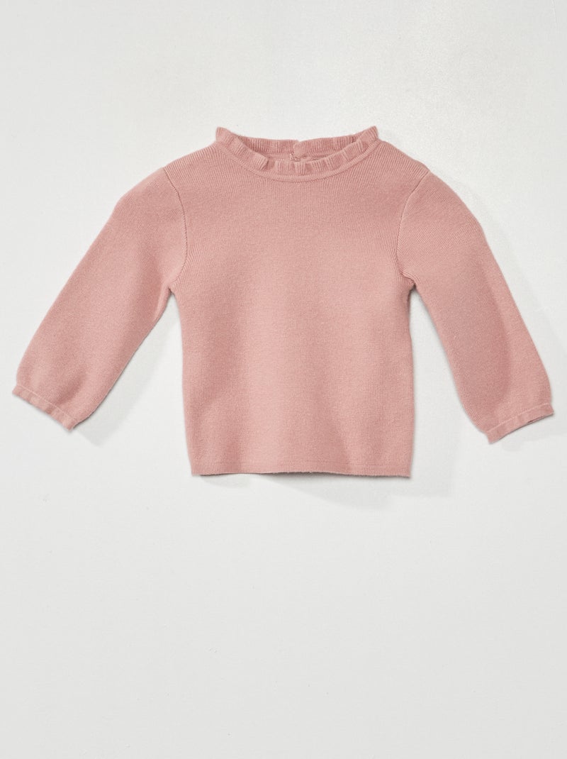 Camisola com gola subida ROSA - Kiabi