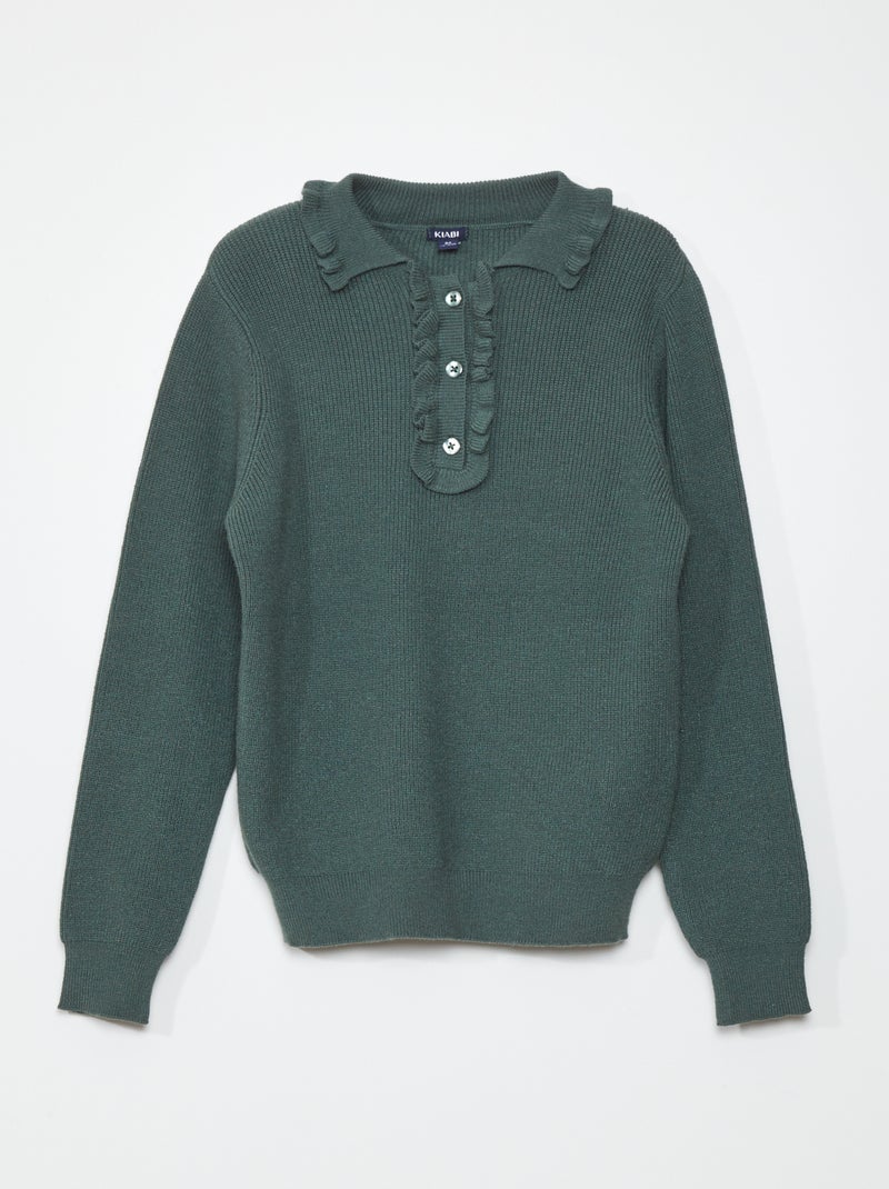 Camisola com gola subida VERDE - Kiabi
