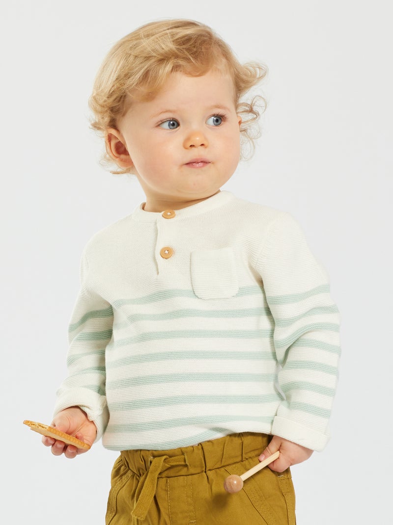 Camisola com gola tunisina BRANCO - Kiabi