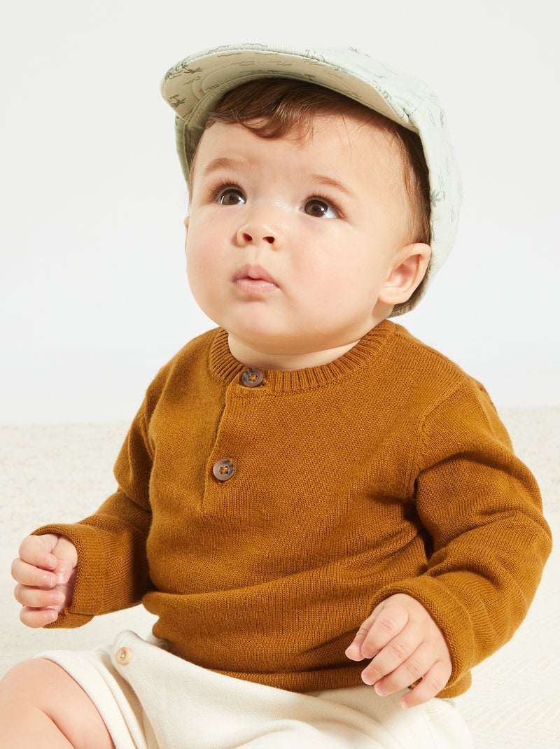 Camisola com gola tunisina CAQUI - Kiabi