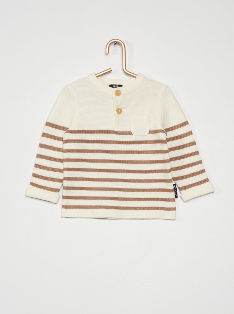 Camisola com gola tunisina CASTANHO - Kiabi