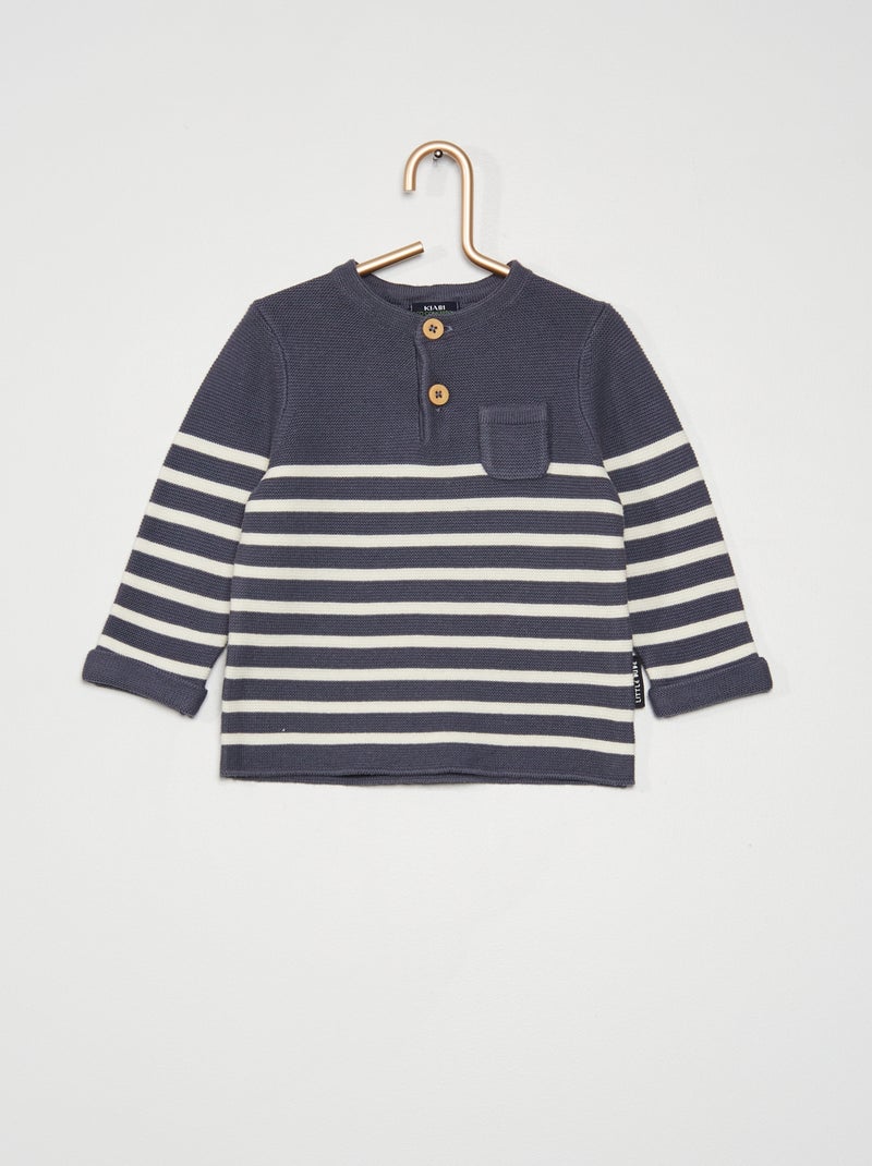 Camisola com gola tunisina CINZA - Kiabi
