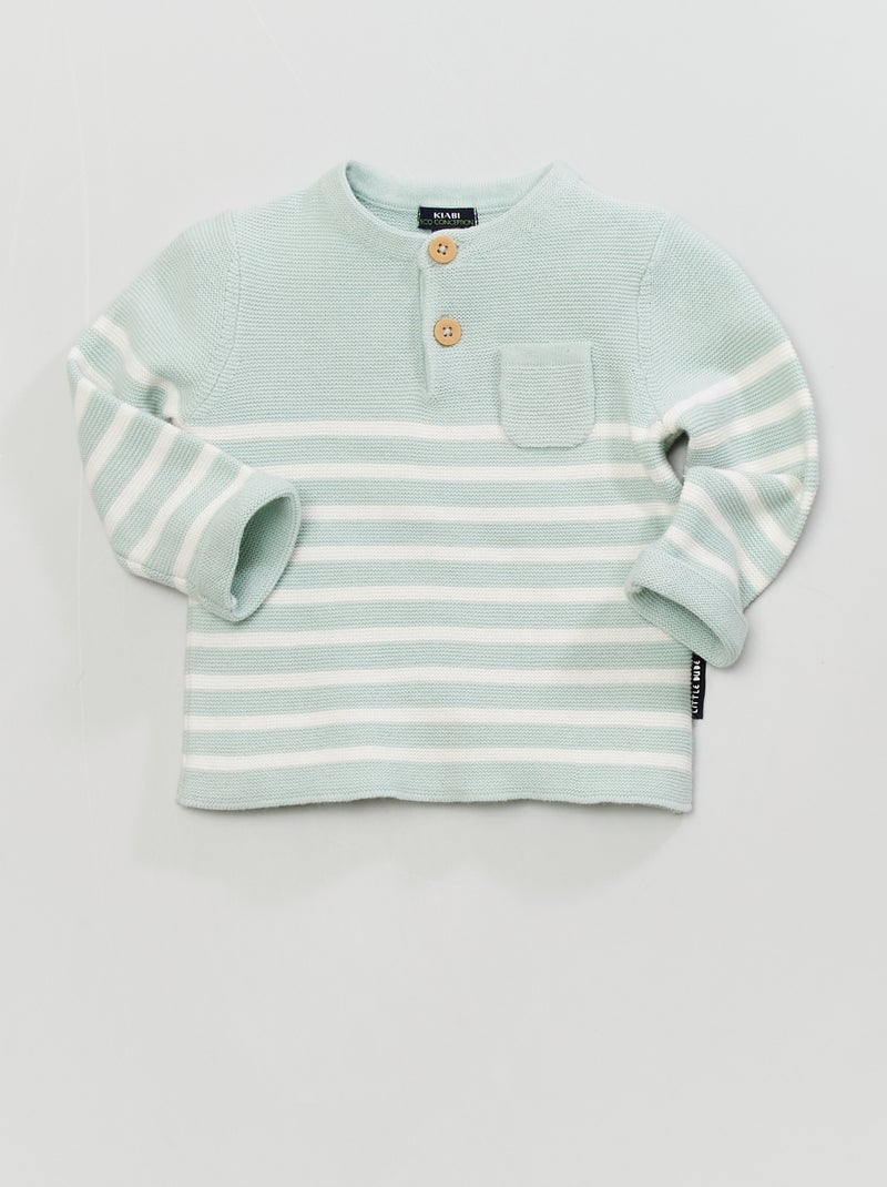 Camisola com gola tunisina VERDE - Kiabi