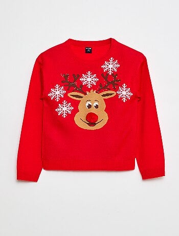 Camisola com impressão de 'cervo' + pompom