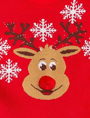 Camisola com impressão de 'cervo' + pompom