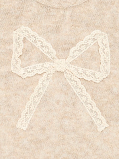 Camisola com laço grande de renda - Kiabi