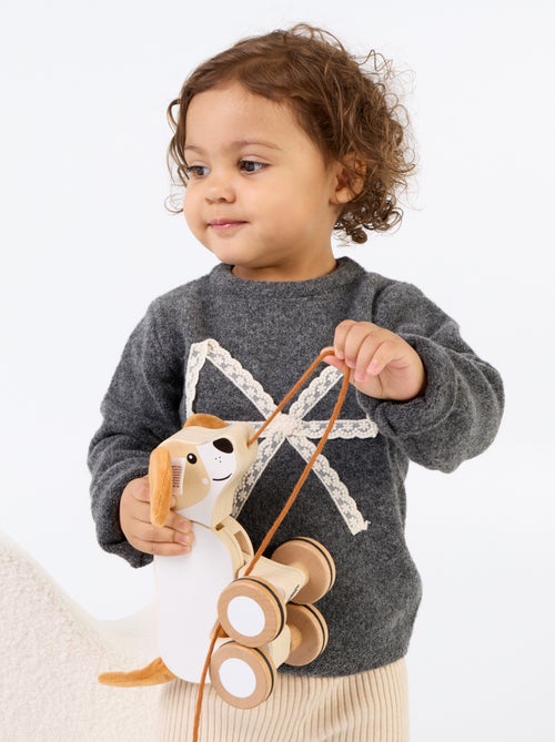 Camisola com laço grande de renda - Kiabi