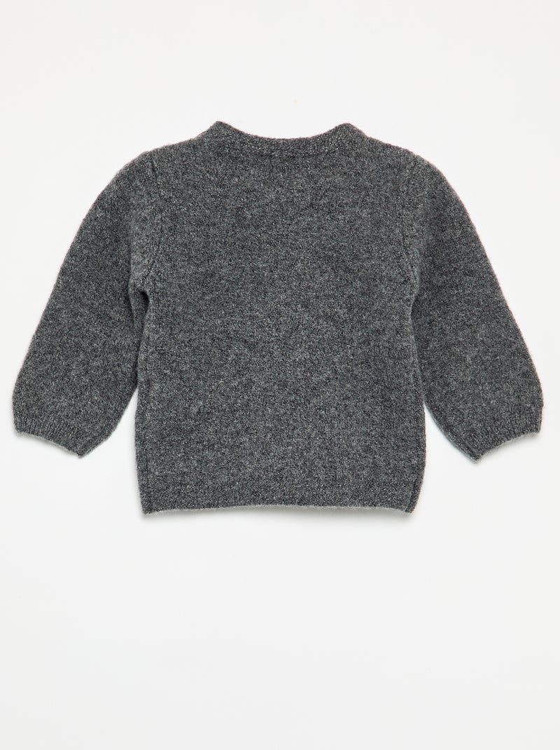 Camisola com laço grande de renda Cinza - Kiabi