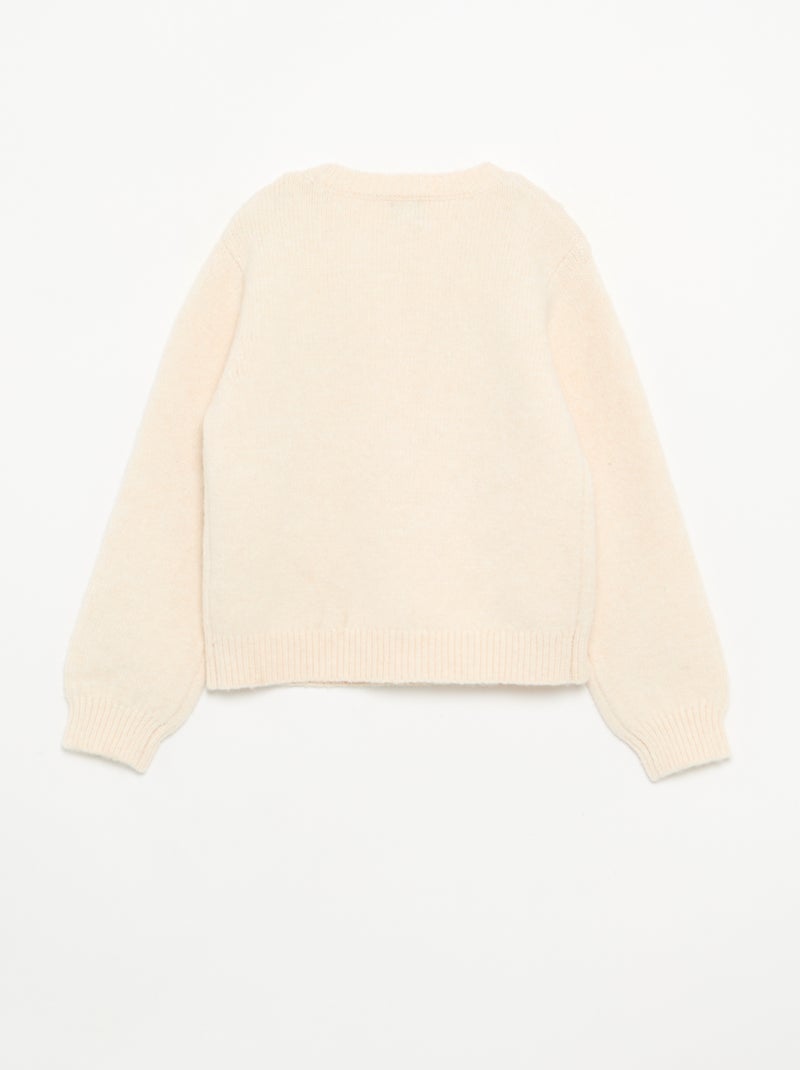 Camisola com laços de corda Bege - Kiabi