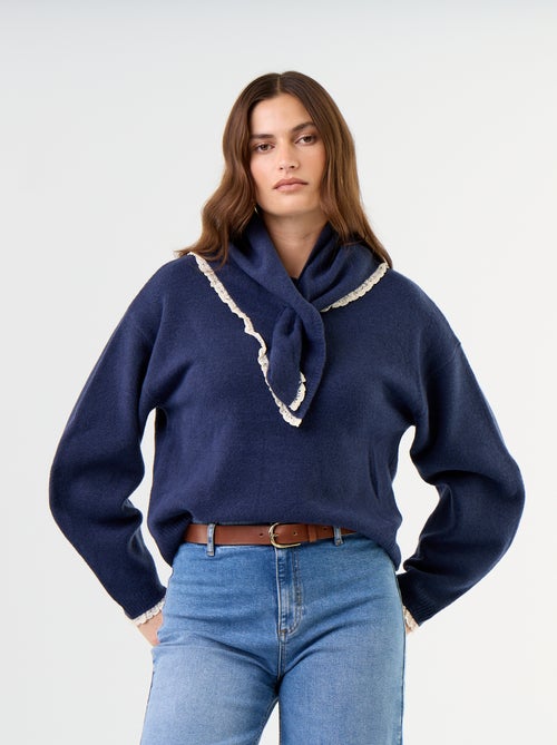 Camisola com lenço a condizer - Kiabi