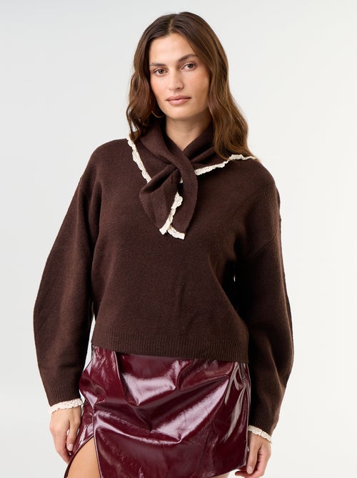 Camisola com lenço a condizer - Kiabi