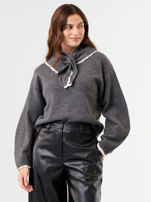 Camisola com lenço a condizer - Kiabi