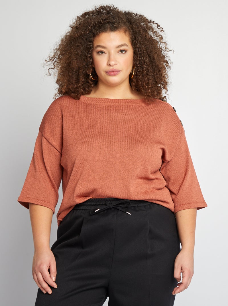 Camisola com mangas 3/4 ROSA - Kiabi