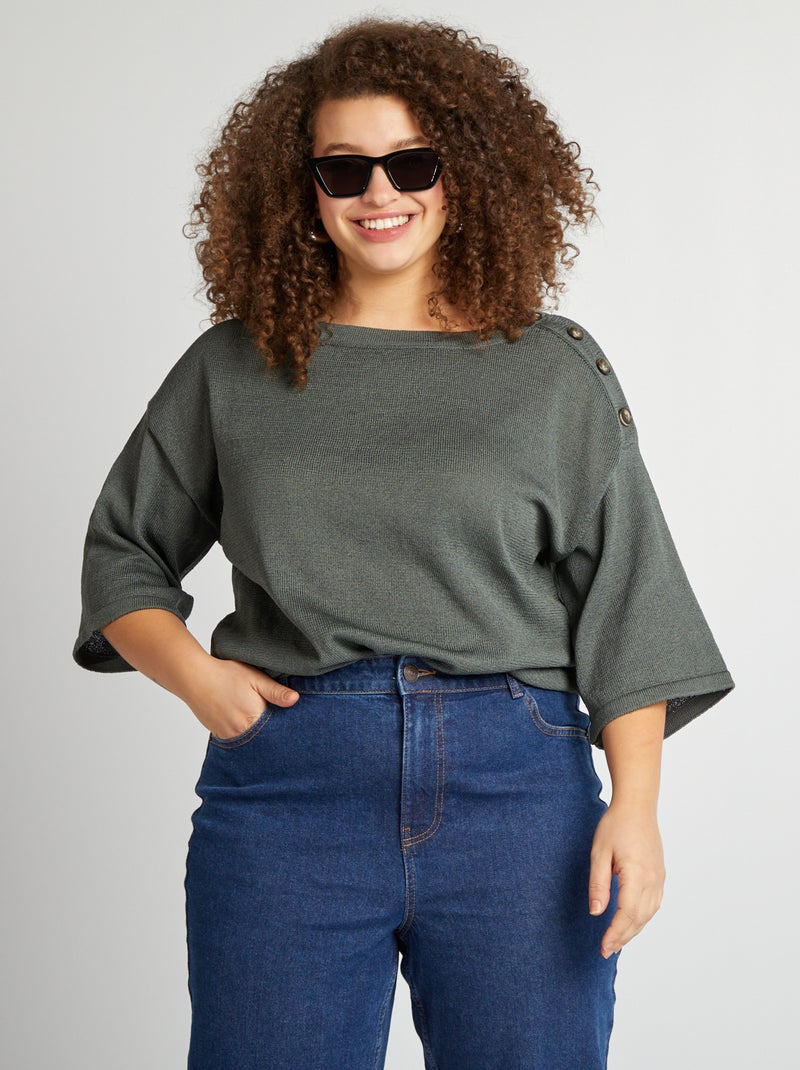 Camisola com mangas 3/4 VERDE - Kiabi