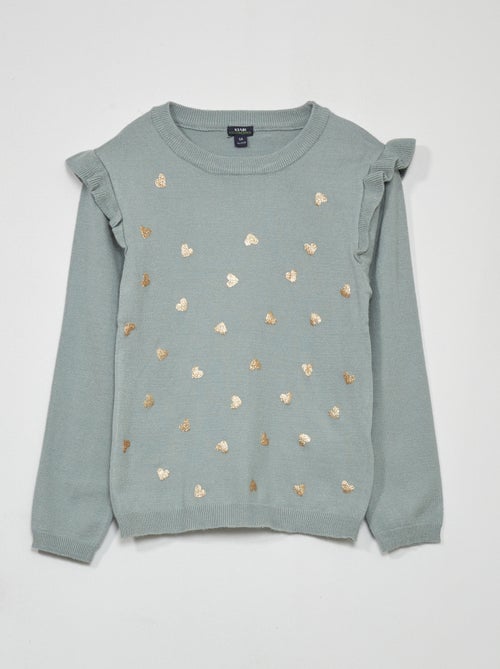 Camisola com mangas com folhos - Kiabi