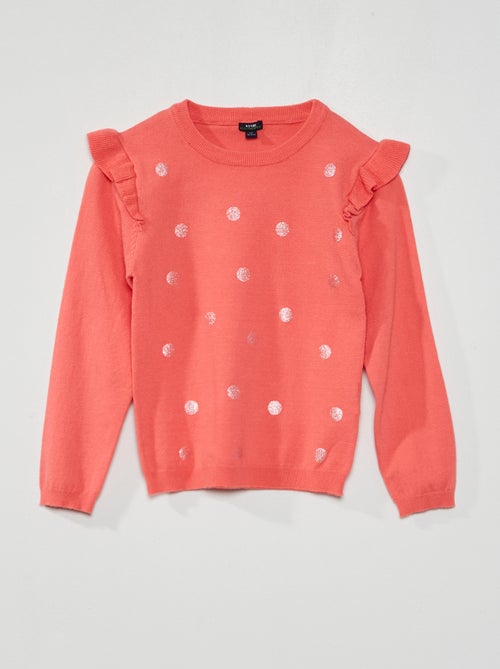 Camisola com mangas com folhos - Kiabi