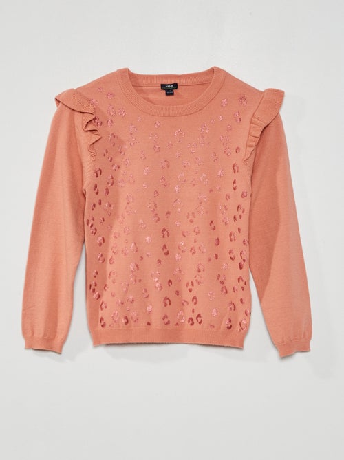 Camisola com mangas com folhos - Kiabi