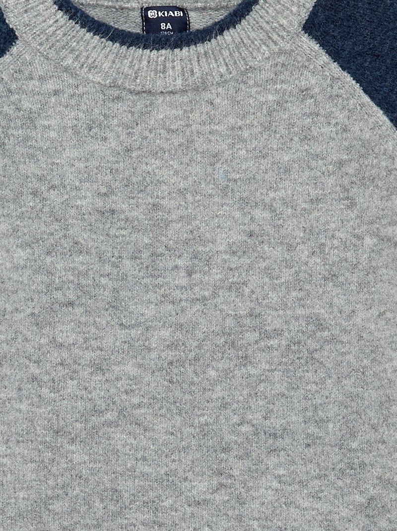 Camisola com mangas contrastantes Cinza - Kiabi
