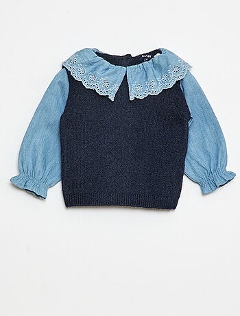 Camisola com mangas em algodão
