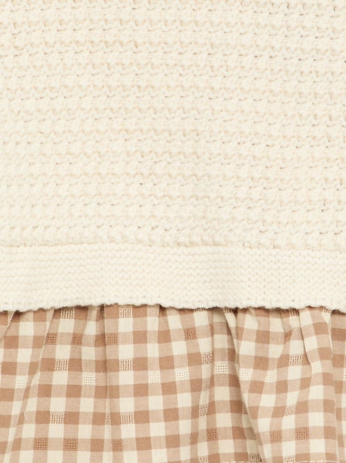 Camisola com mangas em voile de algodão - Kiabi