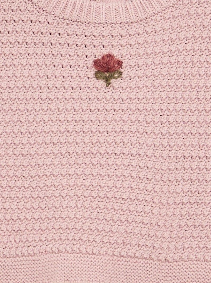 Camisola com mangas em voile de algodão Violeta - Kiabi