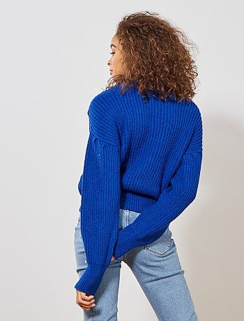 Camisola com mangas largas tipo morcego - Kiabi