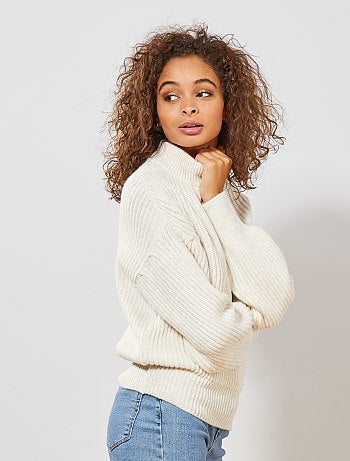 Camisola com mangas largas tipo morcego - Kiabi