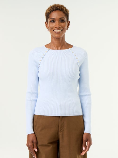 Camisola com mangas raglan com botões - Kiabi Camisola com mangas raglan com botões - Kiabi
