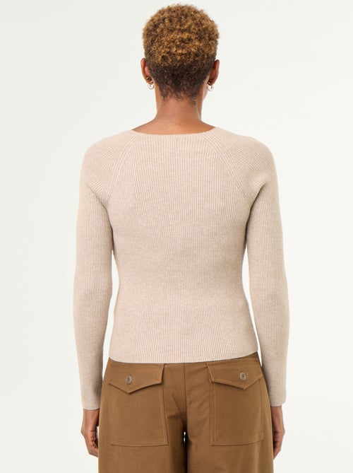 Camisola com mangas raglan com botões - Kiabi