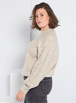 Camisola com mangas tricô - Kiabi