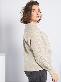 Camisola com mangas tricô - Kiabi