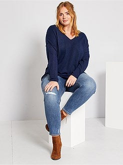 Camisola com matéria de penas - Kiabi