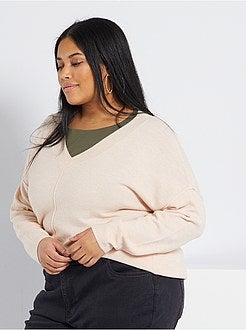 Camisola com matéria de penas - Kiabi