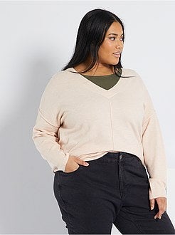 Camisola com matéria de penas - Kiabi