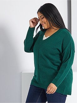 Camisola com matéria de penas - Kiabi