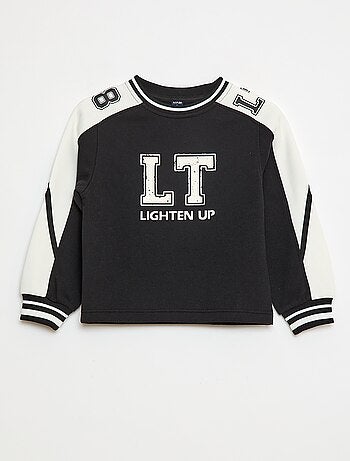 Camisola com motivo bicolor